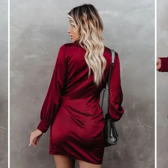 COPY - Vici satin wrap dress - Picture 2 of 7